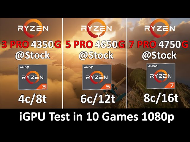 Ryzen 3 Pro 4350G vs Ryzen 5 Pro 4650G vs Ryzen 7 4750G - iGPU Test in 10 Games 1080p
