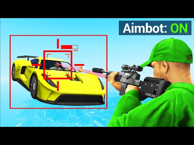 CHEATING In GTA 5 SNIPERS Vs. CARS! (Auto-Aim)