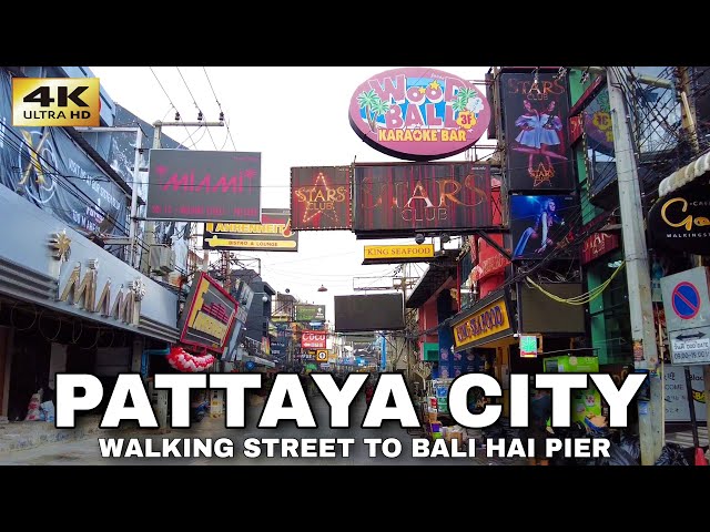 [4K] Morning Walk in Pattaya - Walking Street to Bali Hai Pier