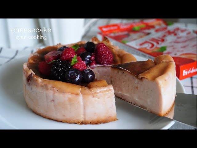 [材料3つ・フルーチェで作る] 濃厚なめらかな！苺のチーズケーキ作り方 Strawberry cheesecake 딸기 치즈 케이크