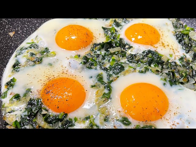Tasty eggs and spinach breakfast recipe. Very easy and healthy!