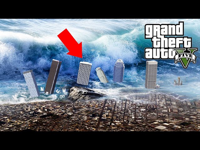 GIANT TSUNAMI FLOODS Los Santos (GTA 5 Mods)