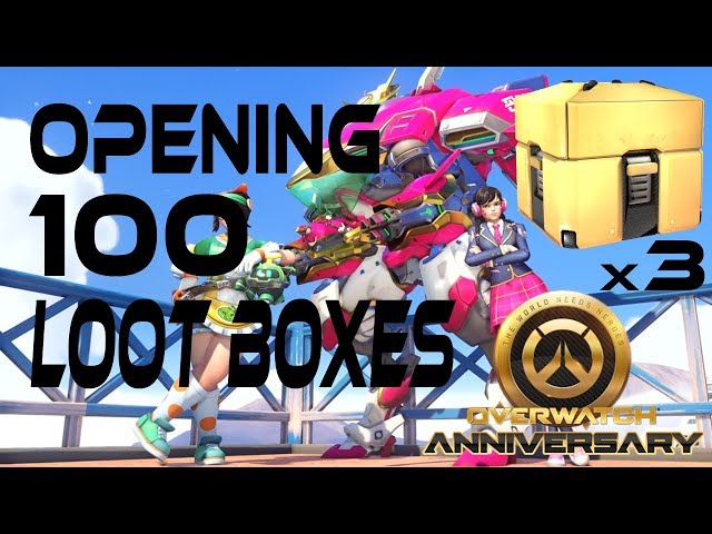 Overwatch: Opening 100 Loot Boxes + 3 LEGENDARY Anniversary Event 2019