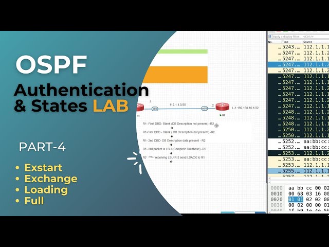 OSPF Authentication and Neighbor States  LAB | Part-4 | CCNP | CCNA | IPST