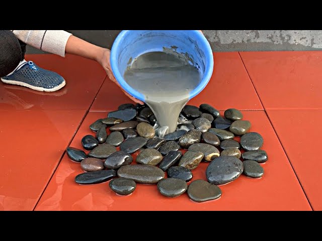 Super idea - DIY beautiful flower pots,coffee tables from pebble mosaic and cement for your garden