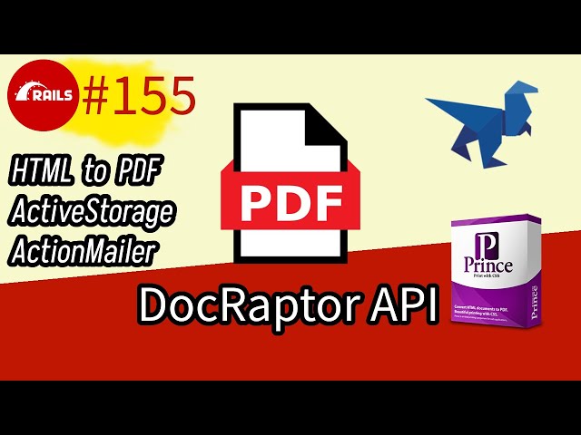 #155 Generate, store, email PDF invoices. DocRaptor API, HTML to PDF, ActiveStorage, ActionMailer