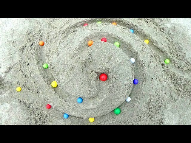 Marble run outdoors ☆ Healing time with rolling balls and sounds of nature Part 1