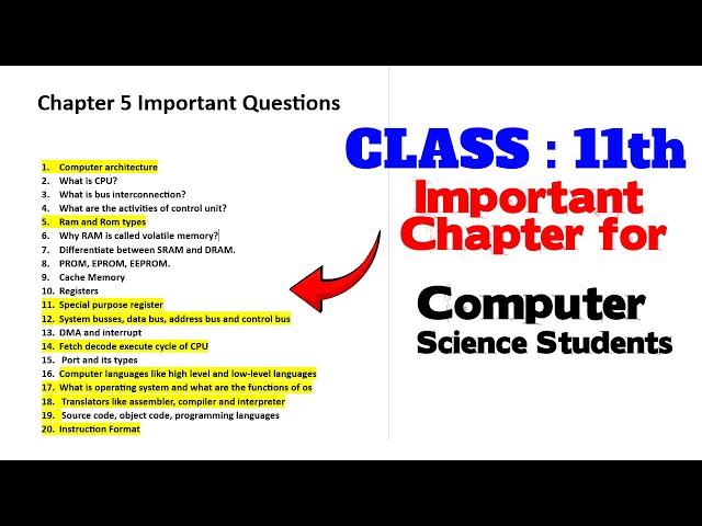 Important questions chapter 5 first year computer science
