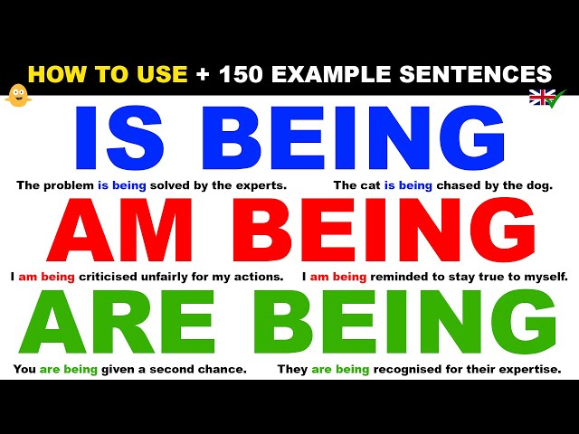 How To Use… IS BEING / AM BEING / ARE BEING | English Grammar Lesson with 150 Example Sentences