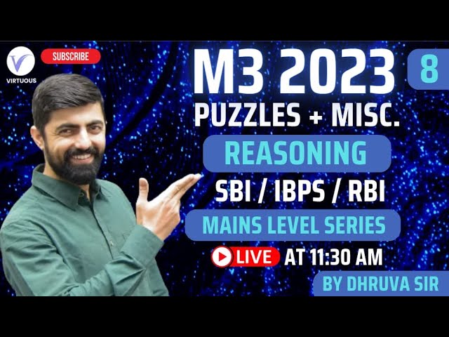 M3 2023 Session - 08 || Free Mains Practice Course || By Dhruva Sir || IBPS/SBI/PO/Clerk 2023