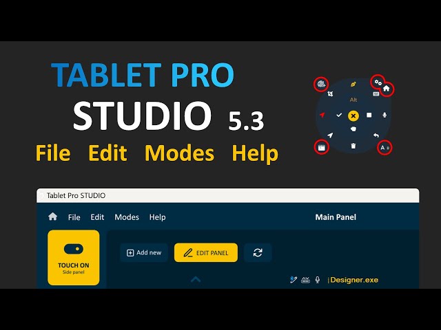 Tablet Pro STUDIO 5.3 update : File - Edit - Modes - Help (+Radial Menu improvements)