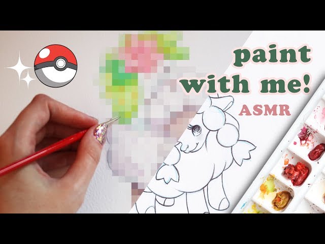Painting Wooloo and Shaymin from Pokémon Sword & Shield (ASMR softly spoken)