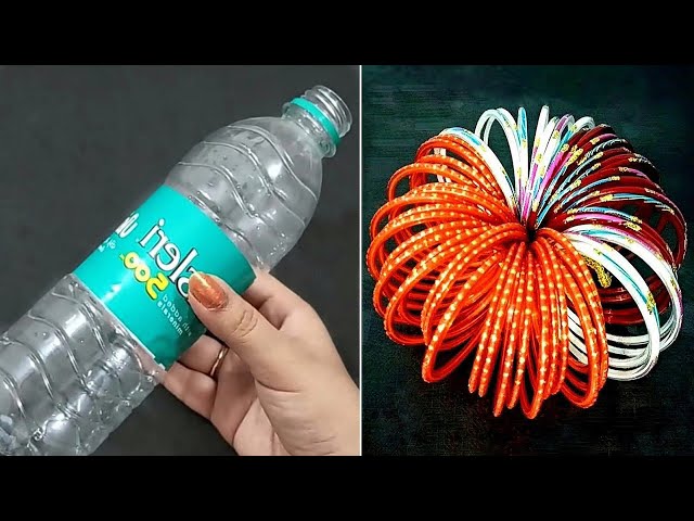 3 Superb Home Decor Ideas Out Of Waste Plastic Bottle and Old Bangles - DIY Home Decor Using Waste