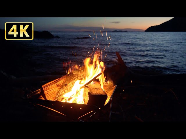 2 hours and 48 minutes of relaxing in images of waves and bonfires