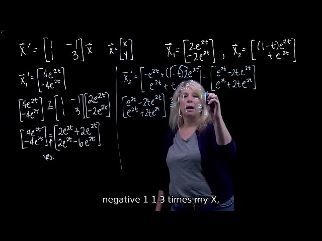 2D System of Differential Equations - Check Solutions and Linear Independence