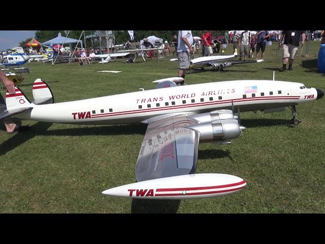 RC SCALE AIRPLANE TWA SUPER CONSTELLATION AMAZING LOW PASS