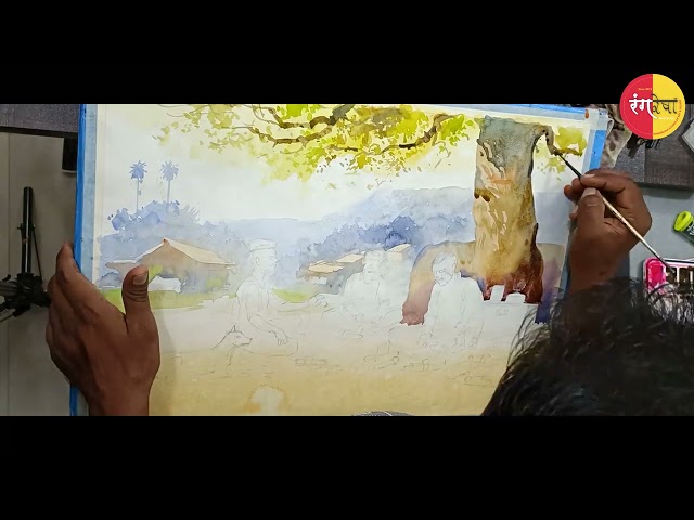 MAH AAC CET | step by step water color | memory drawing