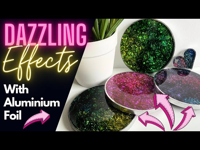 Dazzling Resin Coasters with Aluminium Foil