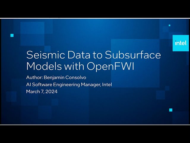 AI in Energy Workshop - Seismic Data to Subsurface Models with OpenFWI
