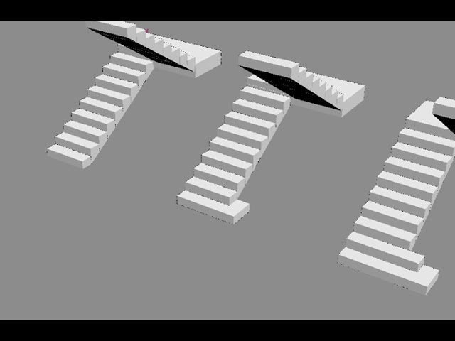 465 - 001 3D модель Лестницы с площадкой