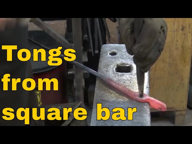 Blacksmith tongs from Square bar with drawn out reins