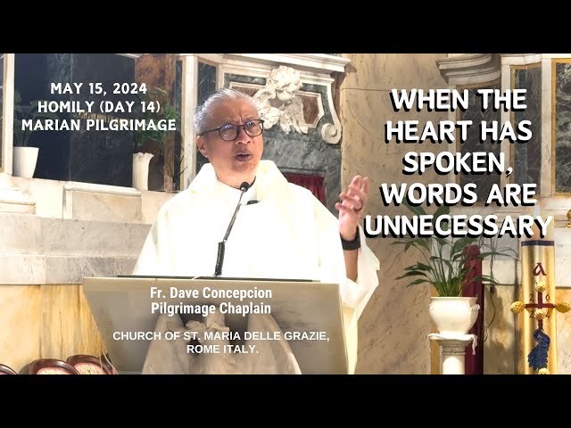 (Day 14) WHEN THE HEART HAS SPOKEN, WORDS ARE UNNECESSARY - Homily by Fr. Dave Concepcion