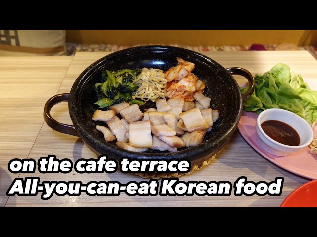 【Japan buffet】All-you-can-eat Korean food beer garden on the terrace of a stylish cafe!