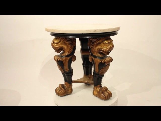Antique Regency Revival Marble Top Occasional Table