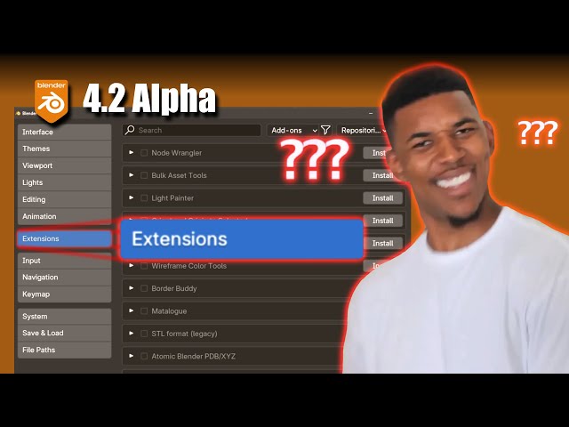 New Extensions in Blender 4.2 Alpha: What are they?