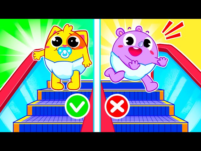 Safety Rules In The Escalator for Kids | Funny Songs For Baby & Nursery Rhymes by Toddler Zoo