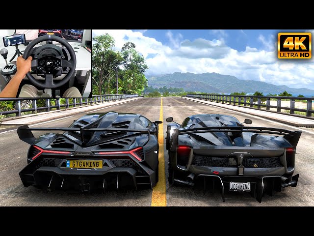 Lamborghini Veneno & Ferrari FXX K Evo | Forza Horizon 5 | Thrustmaster T300RS gameplay