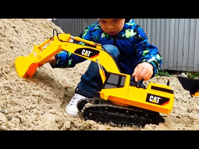 Excavator for children and Trucks Construction Vehicles Bruder toys Kids Video Экскаватор для детей