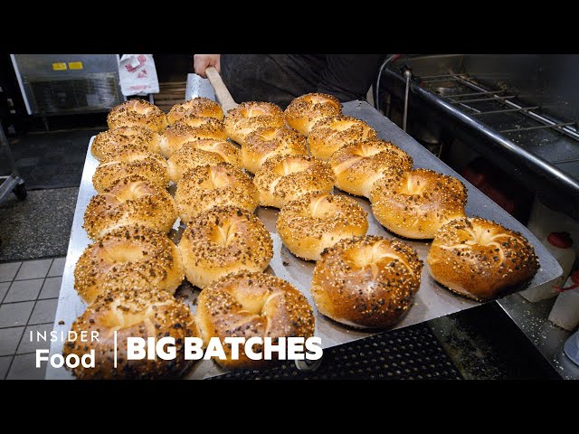 How New York's Best Bagel Shop Makes 100,000 Bagels By Hand Every Week | Big Batches | Insider Food