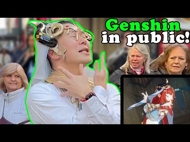 Genshin Impact in REAL LIFE in Public (Genshin Music Random mix)