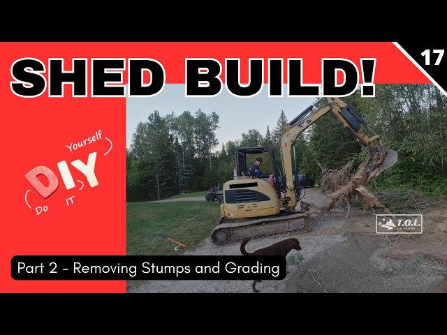 DIY Shed Build - Part 2 - Removing Stumps and Grading! (17)