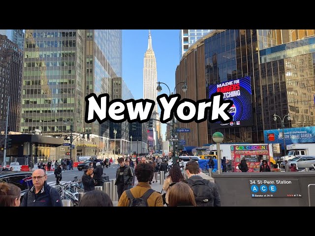 Walking The Streets Of New York USA - 4K City Tour with Manhattan Sounds