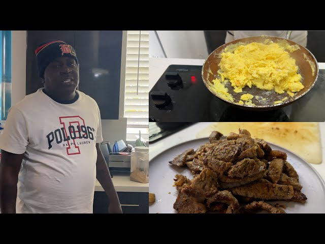 How To Make The Best Scrambled Eggs With Cheese, Steak & Potatoes  - Trick Daddy