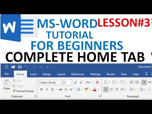 Complete Home Tab of Microsoft Word