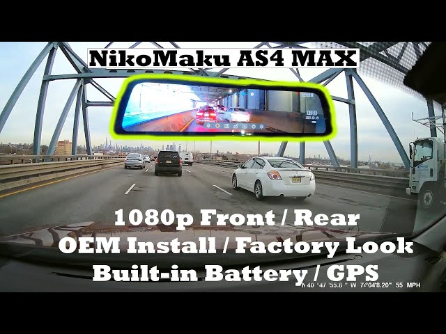 NikoMaku 12" Mirror LCD Dash Cam: Best Anti Glare Coating & OEM Style!