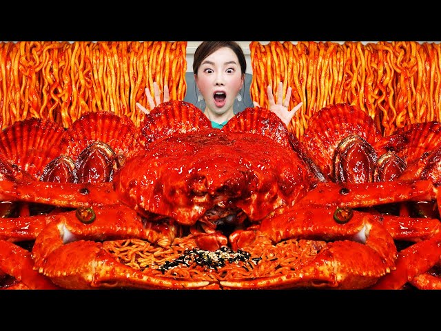 ENG SUG) Mala 🔥 Spicy Buldak Snow Crab Braised Seafood Recipe Buldak Ramen Mukbang ASMR Ssoyoung