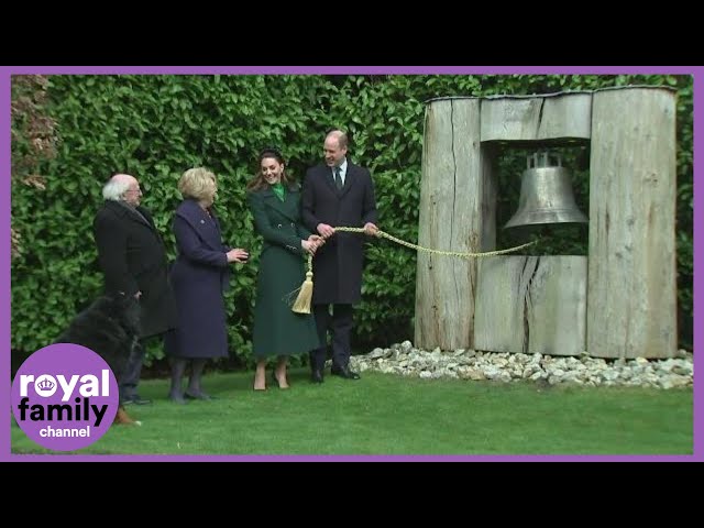 Prince William and Kate Middleton Ring Peace Bell with Irish President Michael D Higgins
