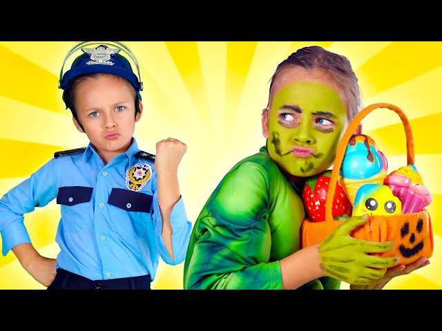 Halloween Police Kids Songs And Nursery Rhymes | Maya Mary Mia