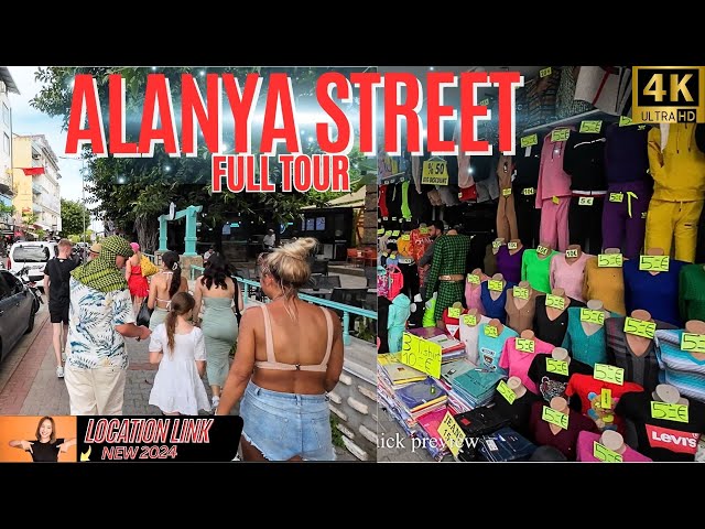 Alanya Full City Walk Tour ! Alanya Antalya Street Tour ! Alanya Grand Bazaar ! Alanya 4K 60 FPS !
