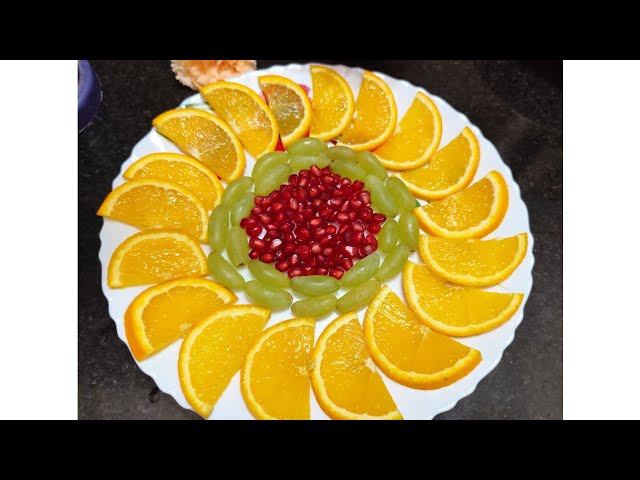 mixed fruits decoration in a plate | easy fruit carving | simple fruit plate for kids