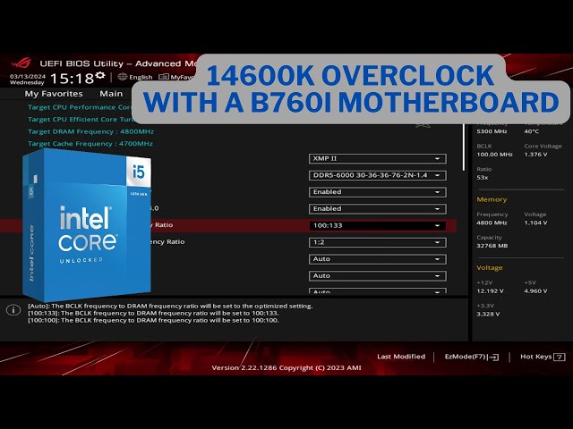 Overclocking the Intel 14600k on the Asus Rog B760i Motherboard!