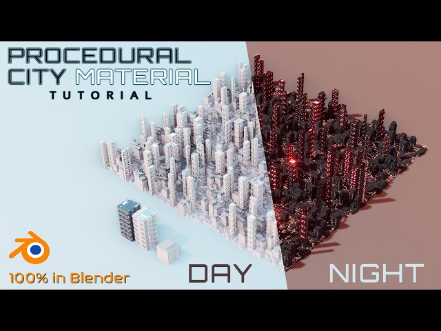 Easy Procedural City MATERIAL Tutorial - Fully Controllable - DAY and NIGHT in Blender 2.9