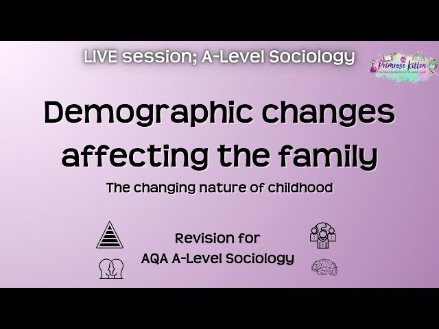 Demographic changes affecting the family - A-Level AQA Sociology | Live Revision Sessions