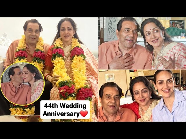 Dharmendra Marries Hema Malini Again At 88, Kiss Her On Wedding Anniversary - Sunny & Bobby Missing!