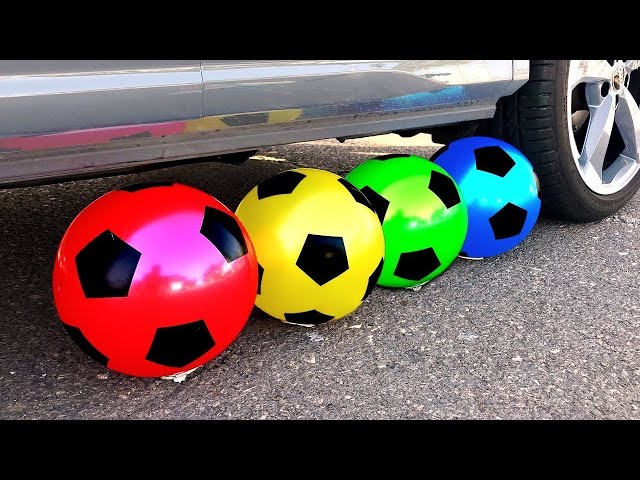 Crushing Crunchy & Soft Things by Car! - EXPERIMENT: Football Balls vs CAR vs FOOD