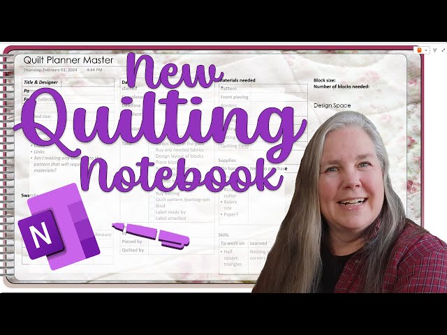 Creating a new quilting notebook in OneNote